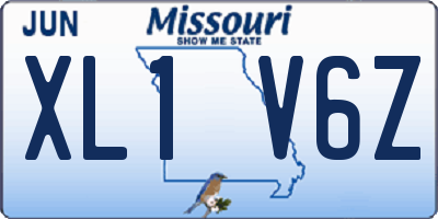 MO license plate XL1V6Z