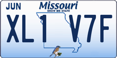MO license plate XL1V7F