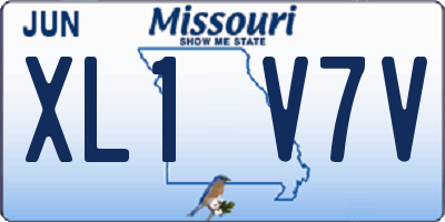 MO license plate XL1V7V