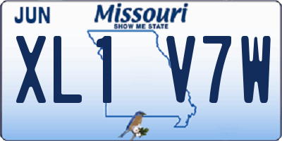 MO license plate XL1V7W