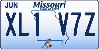 MO license plate XL1V7Z