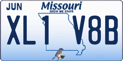 MO license plate XL1V8B