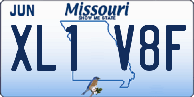 MO license plate XL1V8F