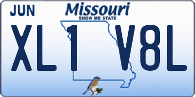 MO license plate XL1V8L