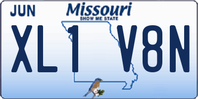 MO license plate XL1V8N