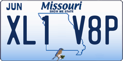 MO license plate XL1V8P