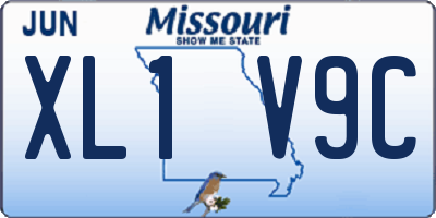 MO license plate XL1V9C