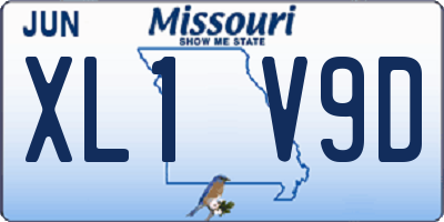 MO license plate XL1V9D