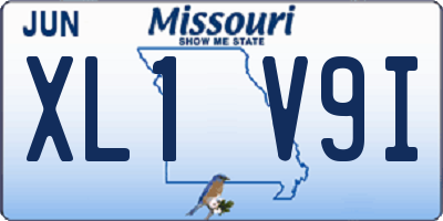 MO license plate XL1V9I