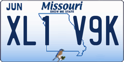 MO license plate XL1V9K