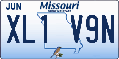 MO license plate XL1V9N