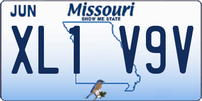 MO license plate XL1V9V