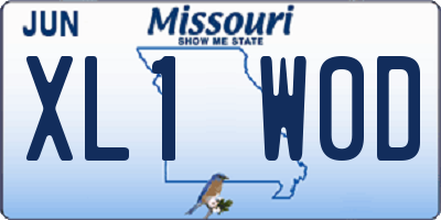 MO license plate XL1W0D