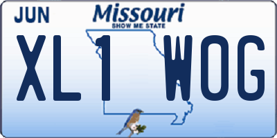 MO license plate XL1W0G