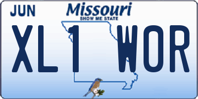 MO license plate XL1W0R