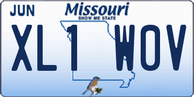 MO license plate XL1W0V