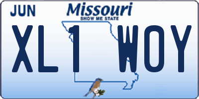 MO license plate XL1W0Y