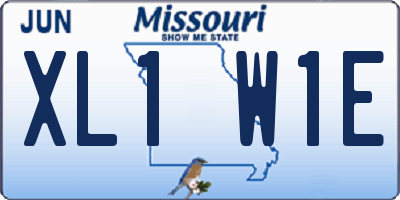 MO license plate XL1W1E