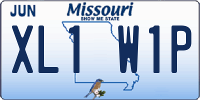 MO license plate XL1W1P