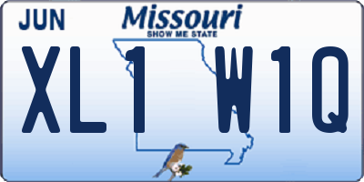 MO license plate XL1W1Q