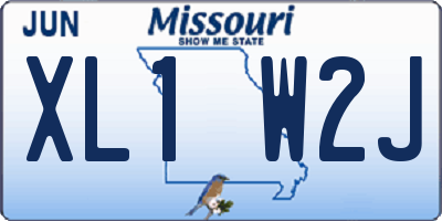 MO license plate XL1W2J