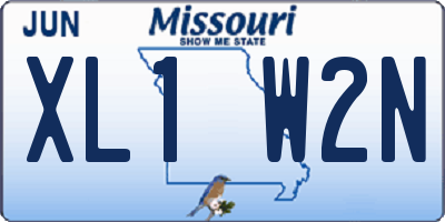 MO license plate XL1W2N