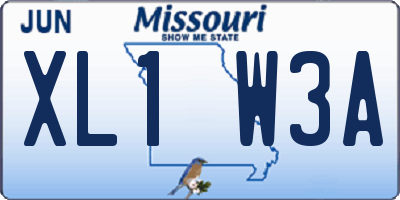 MO license plate XL1W3A