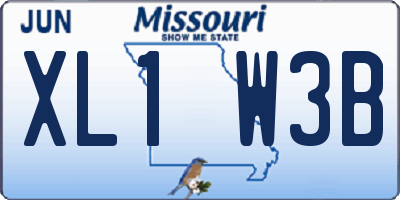 MO license plate XL1W3B