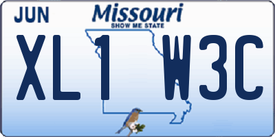 MO license plate XL1W3C