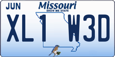 MO license plate XL1W3D