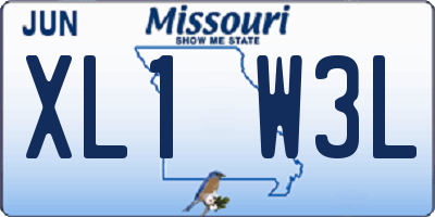 MO license plate XL1W3L