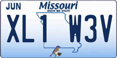 MO license plate XL1W3V