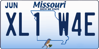 MO license plate XL1W4E