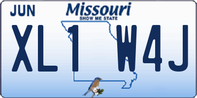 MO license plate XL1W4J