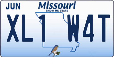 MO license plate XL1W4T