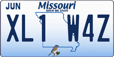 MO license plate XL1W4Z