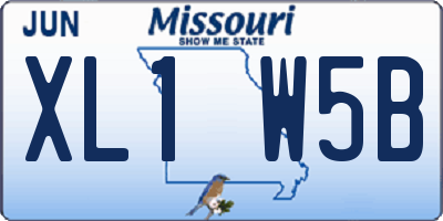 MO license plate XL1W5B