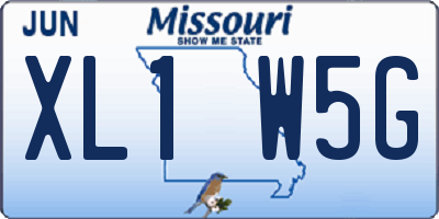 MO license plate XL1W5G