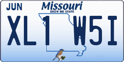 MO license plate XL1W5I