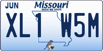 MO license plate XL1W5M
