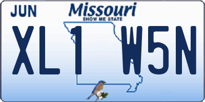 MO license plate XL1W5N