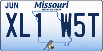 MO license plate XL1W5T