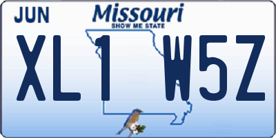MO license plate XL1W5Z