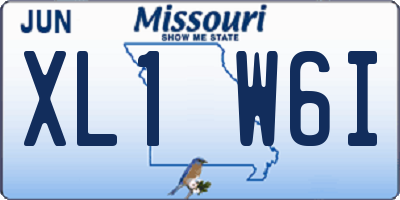 MO license plate XL1W6I