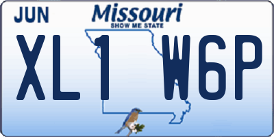 MO license plate XL1W6P