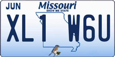 MO license plate XL1W6U