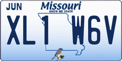 MO license plate XL1W6V