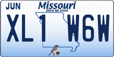 MO license plate XL1W6W