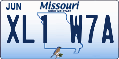 MO license plate XL1W7A