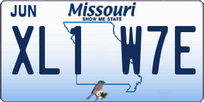 MO license plate XL1W7E